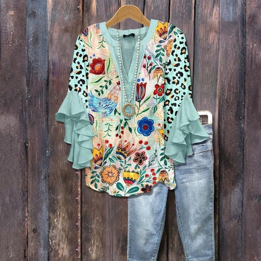 Chemisier à imprimé floral vintage