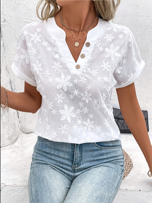 Fleur™ — Blouse d'été élégante au motif délicat