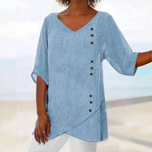 Blouse décontractée irrégulière