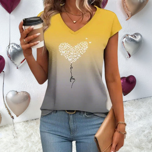 T-shirt imprimé cœur dégradé