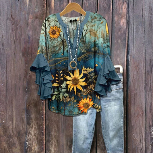 Chemisier à imprimé floral vintage