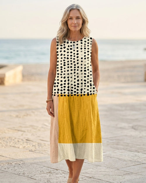 Leah | Robe Midi Motif Coloré